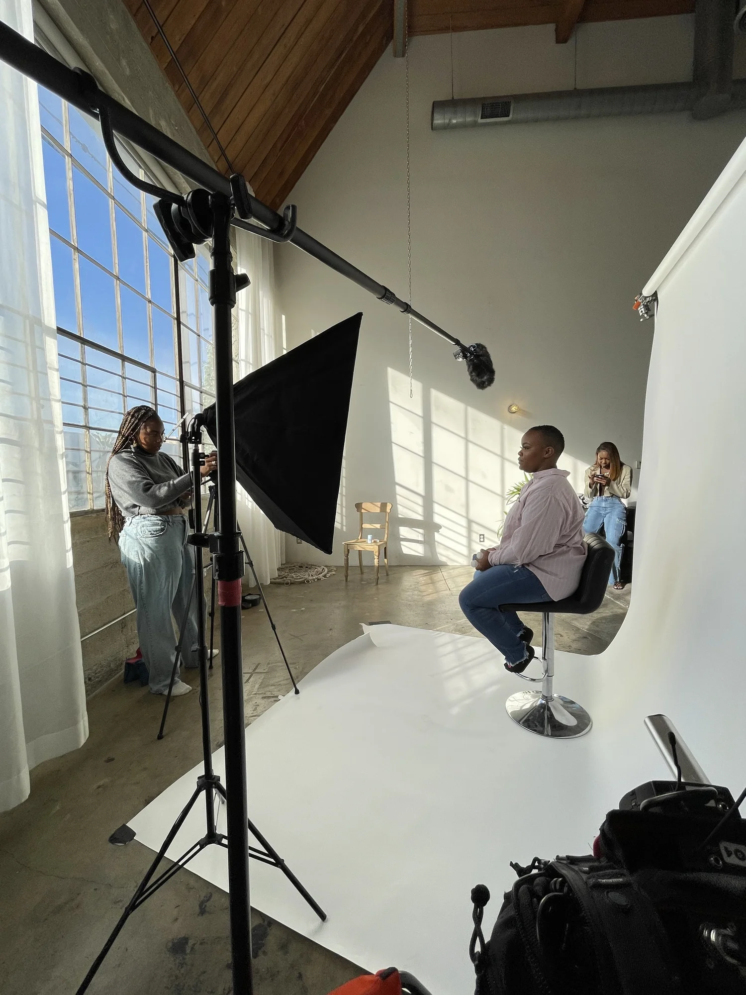 Behind-the-scenes on-set sound recording in Los Angeles