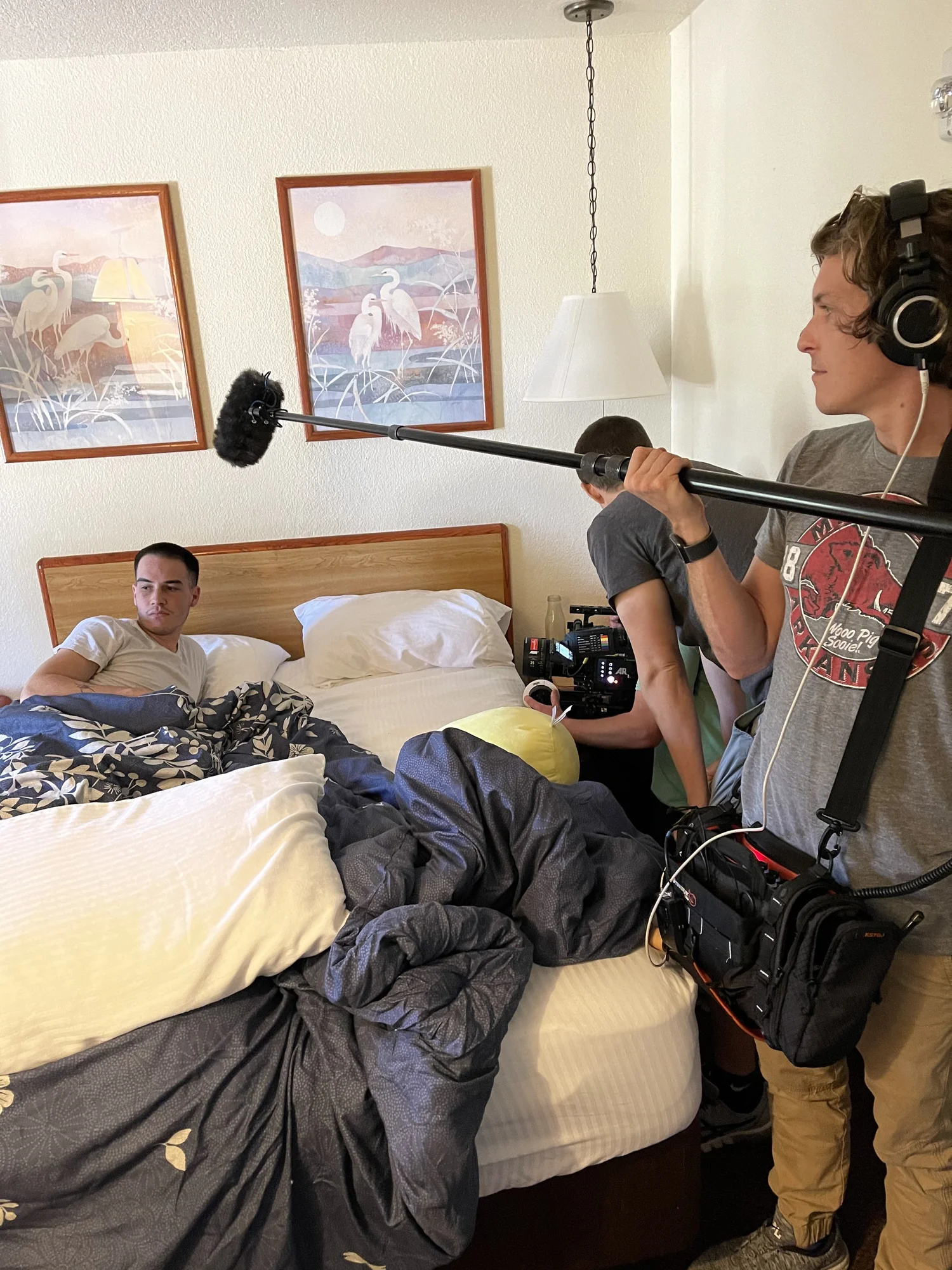 Behind-the-scenes on-set sound recording in Los Angeles