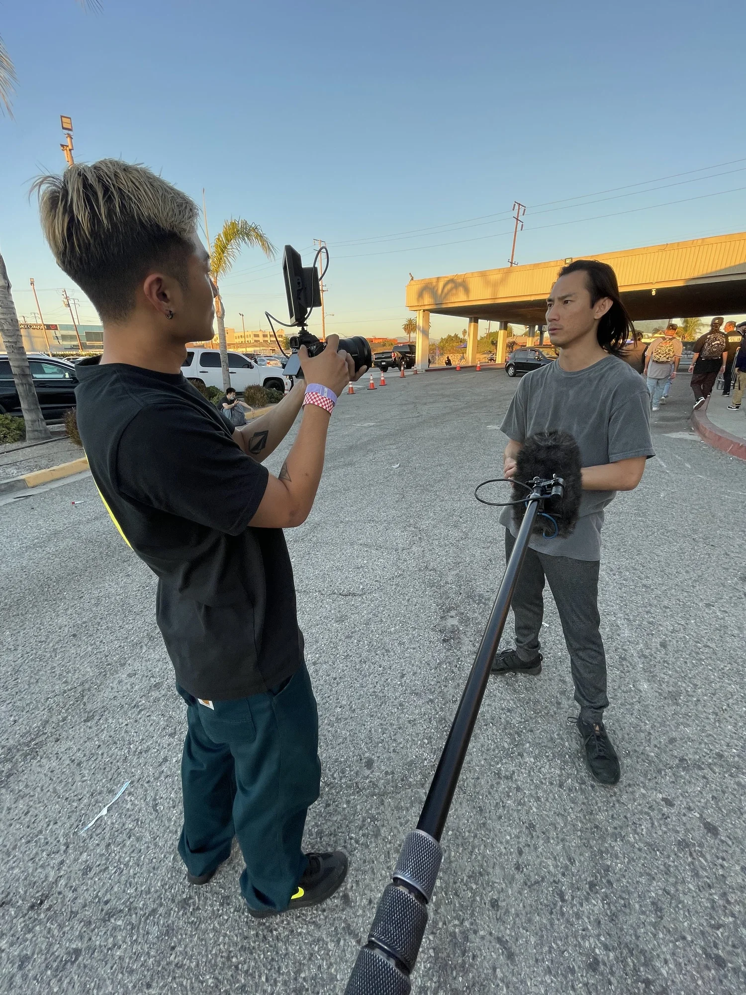 Behind-the-scenes on-set sound recording in Los Angeles